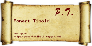 Ponert Tibold névjegykártya